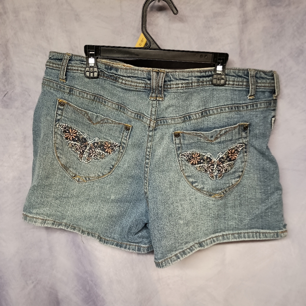 Vintage‎ LA Blues Embroidered Butterfly Denim Shorts